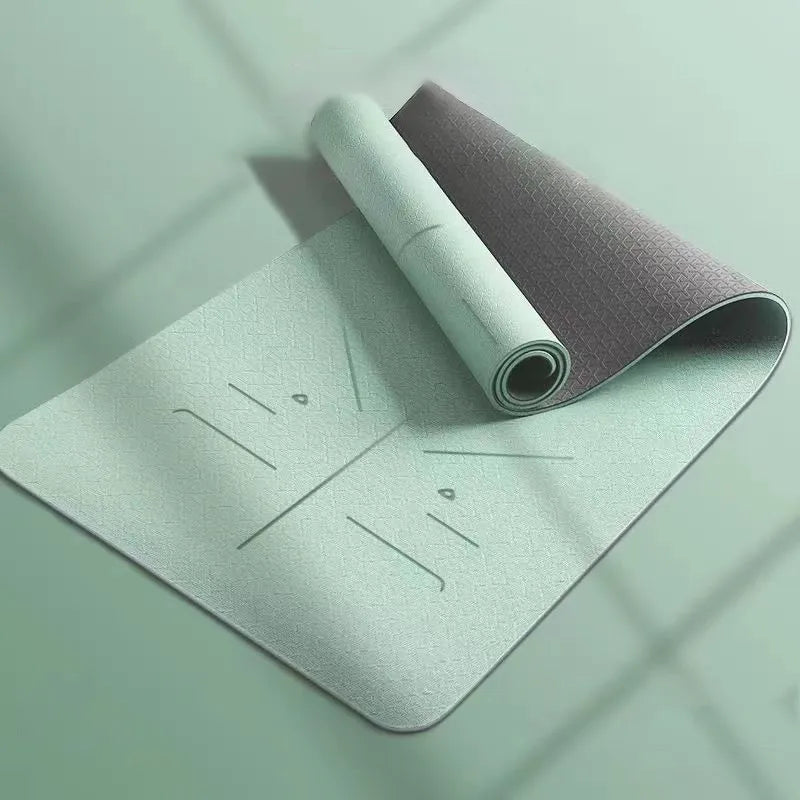 Durable TPE Body Line Yoga Mat green