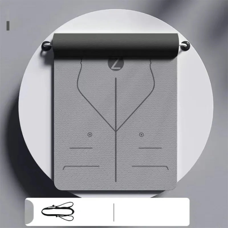 Durable TPE Body Line Yoga Mat grey